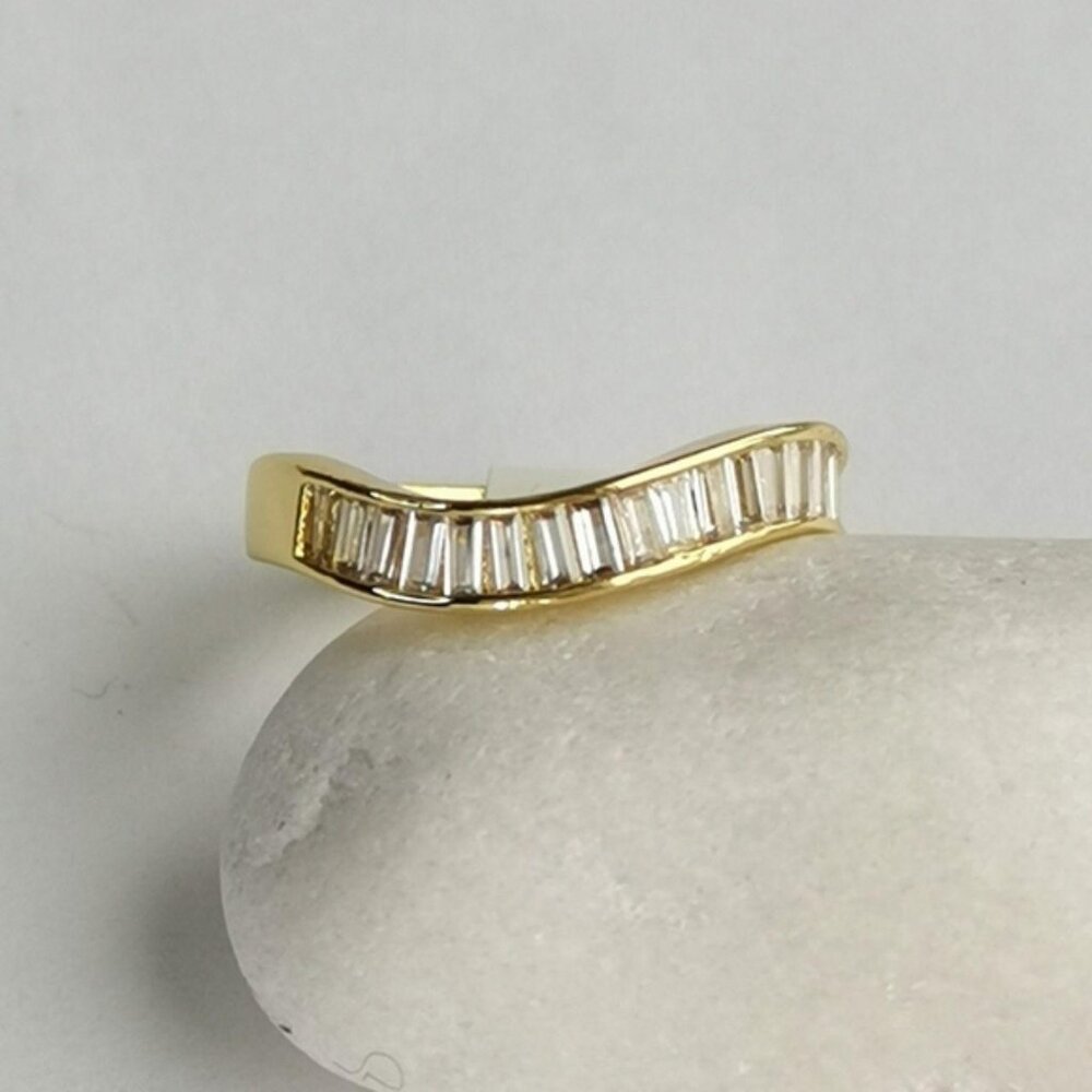 CZ Half Eternity Ring  size 7 14k Gold 🆕